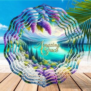 Amazing Grace Wind Spinner | Beauty-Tranquil 3D Look Spinner | 8" Wind Spinner